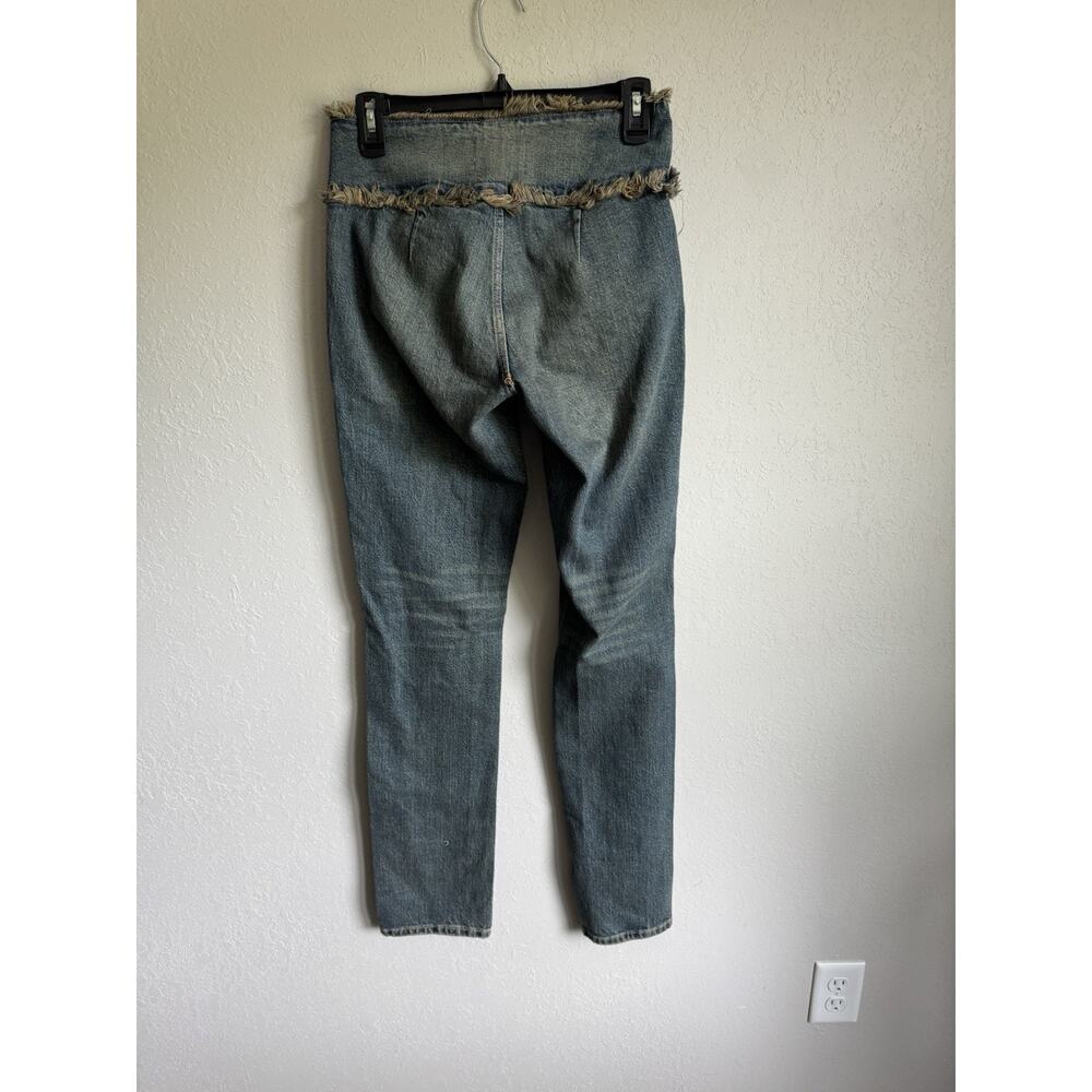 BDG Urban Outfitters Mid-Rise Fringe-Skinny-Leg Women's Size 2 Blue Denim Jeans - Picture 5 of 7